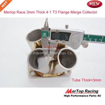 MERTOP Race 3mm Thick Full SS304 4-1 MERGE COLLECTOR Turbo Manifold Exhaust With T3 Flange photo-2