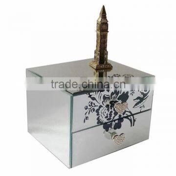 mirror pattern glass jewelry box