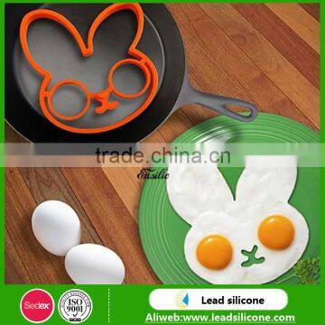 Kitchen Tool Lovely Rabbit Shape Silicone Fried Egg Ring , Silicone Fried Egg Mold