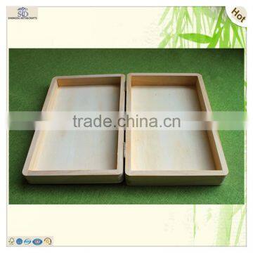 Natural Color Hinges Roungding Wooden Bread Gift Box
