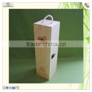 cheap decorative unfinished single bottle wooden wine box