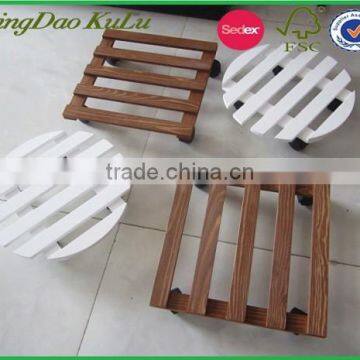 factory wholesale top quality food wooden tray with wheel,wooden tray with wheel