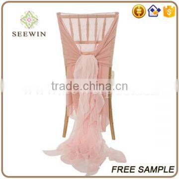 Ruffle Chiffon Chair Cover Chair Sash photo-4