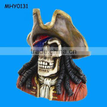 Pirate skull famous antique Resin Bust