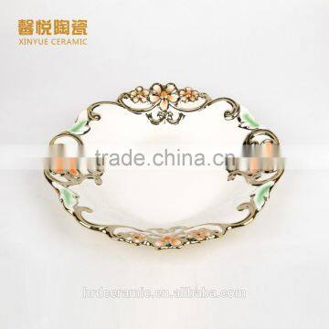 Wholesale Decoration Bulk Ceramic Fruit Tray/dessert Tray Dinner Plate