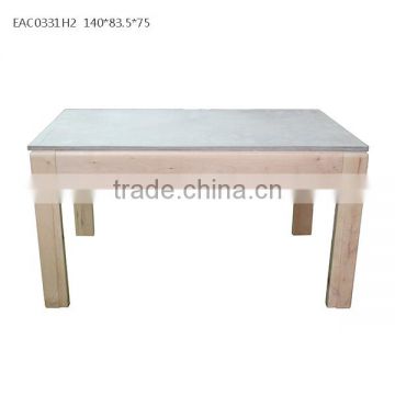 Hot sale simple unique concrete vintage coffe cement table with wooden stand for home decor