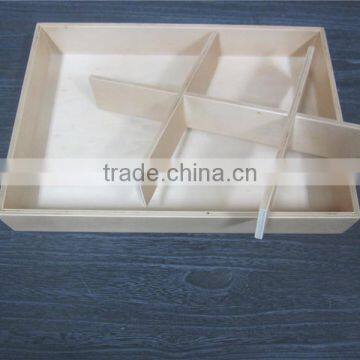Divided Solid Wood Tea Box Handmade Wooden Box photo-4