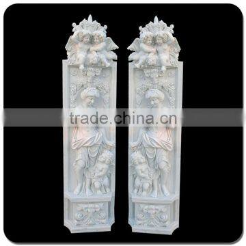 High quality square pillar mother and children decoration figure column