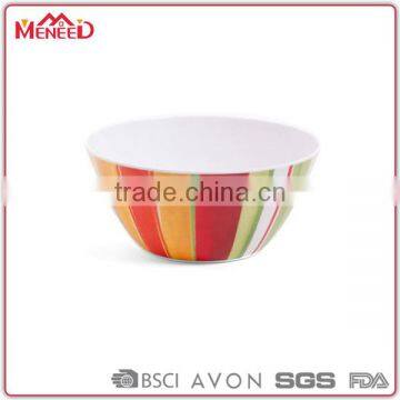 High quality best selling melamine houseware rainbow printed plastic custom cereal bowl