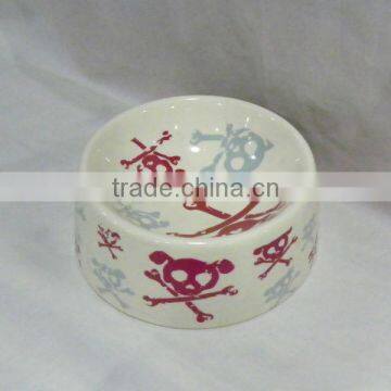 Skull Ceramic Dog Bowl