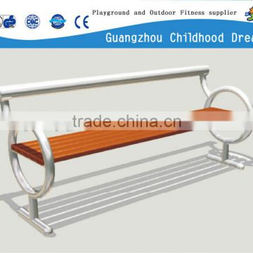 (HD-20102 ) stainless steel bench handrail and hard wood bench /garden furniture outdoor stainless steel bench