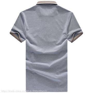 Yixigeluo Middle Aged Men's Thin Short Sleeve T-shirt, Business Straight Cylinder Type Breathable T-shirt photo-3