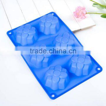 Decorative silicone cake mould lovely flower shaped six cake mould