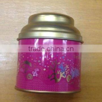 Round Christmas Tea Tin With Dome Lid photo-2