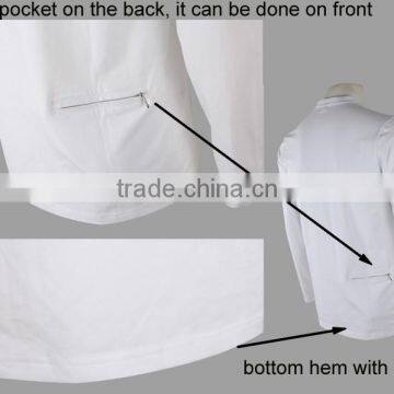 Free Sample Long Sleeves 100% Cotton Screen Printing Plain White Tee Shirt photo-6