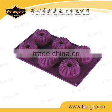 6 Cavity Food grade Silicone Flowers Cake Mold
