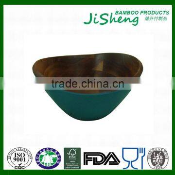 FDA Approved Food Safe Bamboo Salad Bowl With Painted photo-4