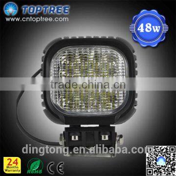 Off-road tractor 48w work light waterproof led auxiliary work lamps 12v 24v 3450lum