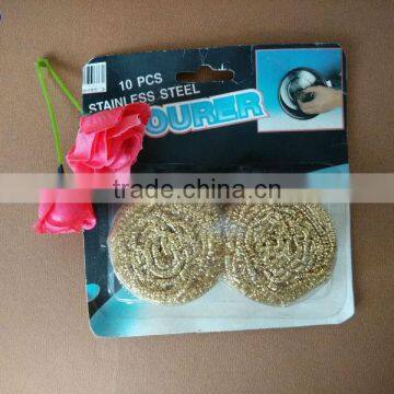 2pcs S-shape gold Kitchen Sponge Scourer