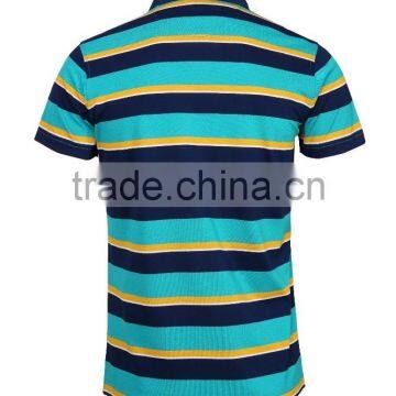 Men Fashion 100% Cotton Golf Custom Striped Polo Shirt photo-2