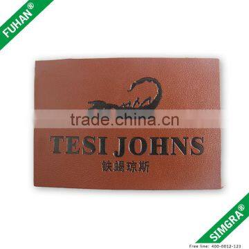 Supply newest fashionable design leather label with crystal