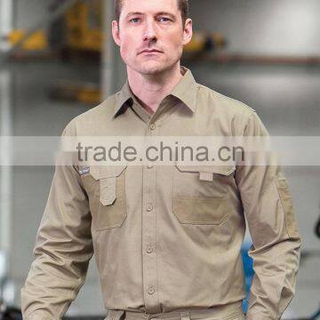 COTTON WORKIng UNIFORM HI VIS SHIRT OPEN FRONT LONG SLEEVE WORKWEAR SHIRTS photo-4