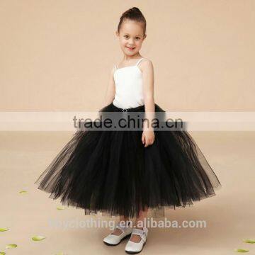 Hot Sales Girls Birthday Dress Kids Princess Flower Girls Dresses for Spaghetti Strap White and Black Lace Custom photo-2