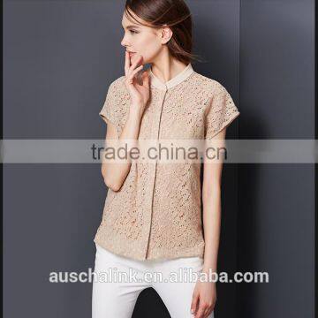 2016 Best Selling High Quality Ladies Lady Lace Tops Latest Design photo-5