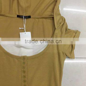 Factory Closeout Women Fashion Yellow Cute T-shirt With Hoodies photo-3