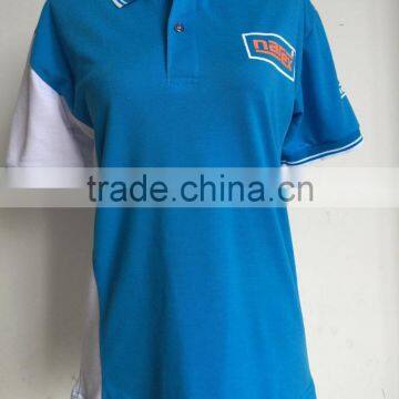 220gsm TC polo shirt in contrast blue and white color ,customed your design poloshirts