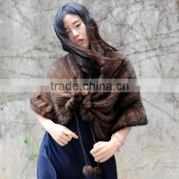 CX-B-M-24F 2017 New Disign Mink Fur Cape, Ladies Winter Shawl