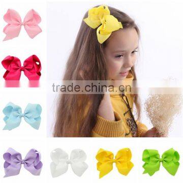 Wholesale 6inches handmade colored quality ribbon hair clip,hair bow,15 color for your choose