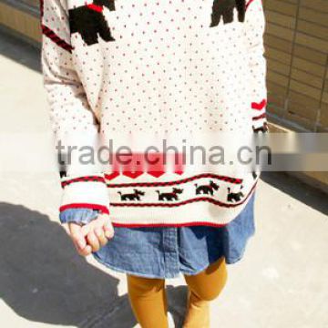 ladies Fashion Stripe Sweet Cute Wool Sweater