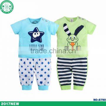 Cute design newborn 0-24M baby boy short sleeved summer clothing set