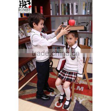 Spring Primary School Uniform Designs Knit Fabric Children Set photo-2