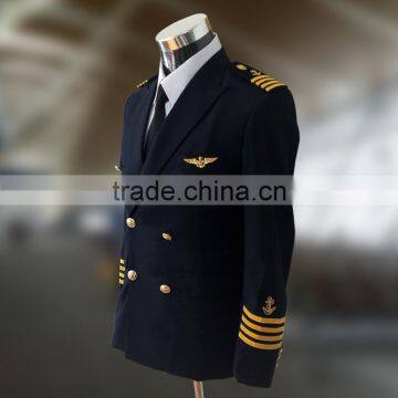 Juqian OEM Custom Mens Airline Pilot Uniform for Captain, Airline Hostess Uniform, Airport Uniform photo-4