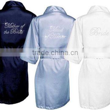 Custom made rhinestone bride robes Long Nightgown Satin Robes 51308