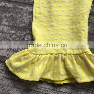 Back to School 3-8years Old Girls Outfit Clothes School Bus Clothing Aqua Yellow Ruffles Cotton Capris With Matching Accessories photo-2