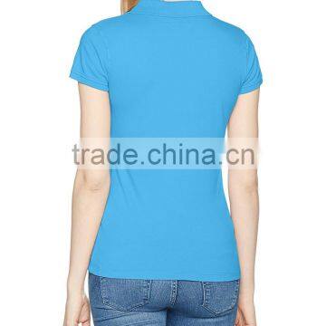 Women's Short Sleeve Pima Cotton Three-button Placket Guangzhou Polo Shirt Wholesale photo-2