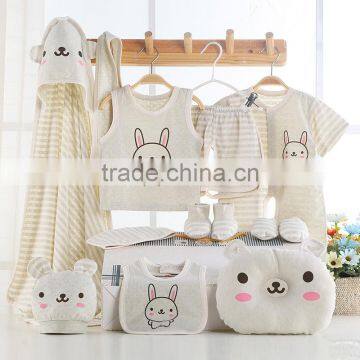 Wholesale cute bunny baby clothing organic new born baby gift set hot sale