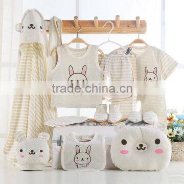 Wholesale Organic Cotton Newborn Baby Girl Boy Clothes Clothing Gift Sets Romper Pants photo-2
