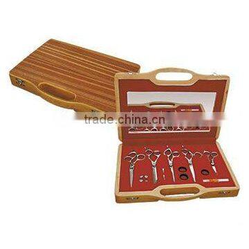 Professional hair scissors wood holster