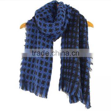 Women Soft Fringe Winter Plaid Cashmere Scarf