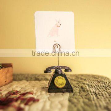 Novel Cute Clock Camera TV Telphone Shape Name Card Paper Photo Clips Stand Holder Resin Craft for Logo Custom photo-2