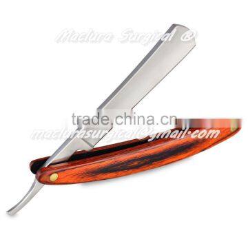 AT SALON RAZOR WOOD HANDLE RAZOR,STEEL BLADE