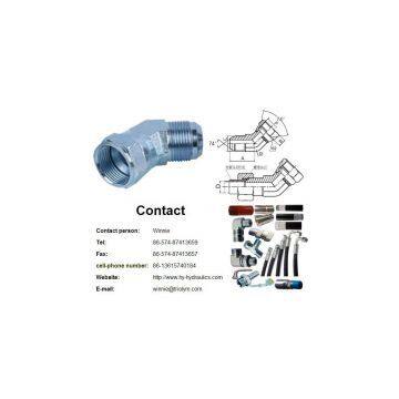 45° Elbow JIC male 74° cone/ JIC female 74° seat Adapters 2J4