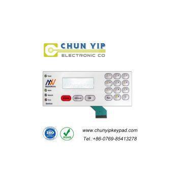 Pillow embossed type button membrane switch with leds