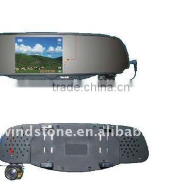 Car DVR Reverse Parking Sensor with Camera Rearview Mirror Automobile Kit (RD728)