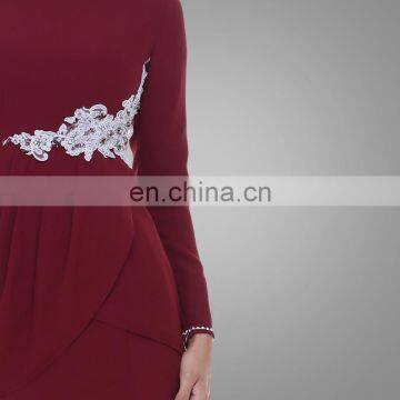 Malaysia Beautiful Traditional Dress Embroidered Design With High Quality Baju Kurung For Women Muslim Long Dress photo-4