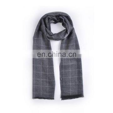 TOROS Fashion Grey Color Scarf With White Plaid For Men